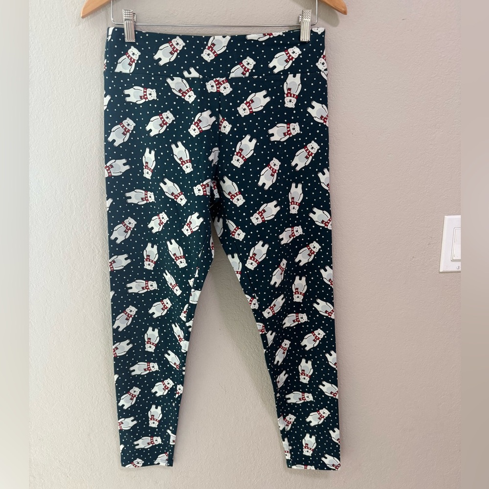 ModCloth Polar Bear Print Holiday Leggings Size L 1 NWOT